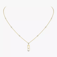 [LUXE] Move Uno Gold Diamond Long Necklace