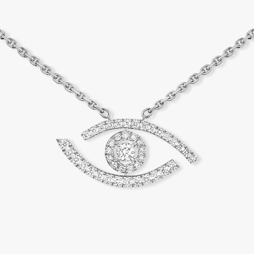 [LUXE]Pave_ Diamond Necklace Lucky Eye