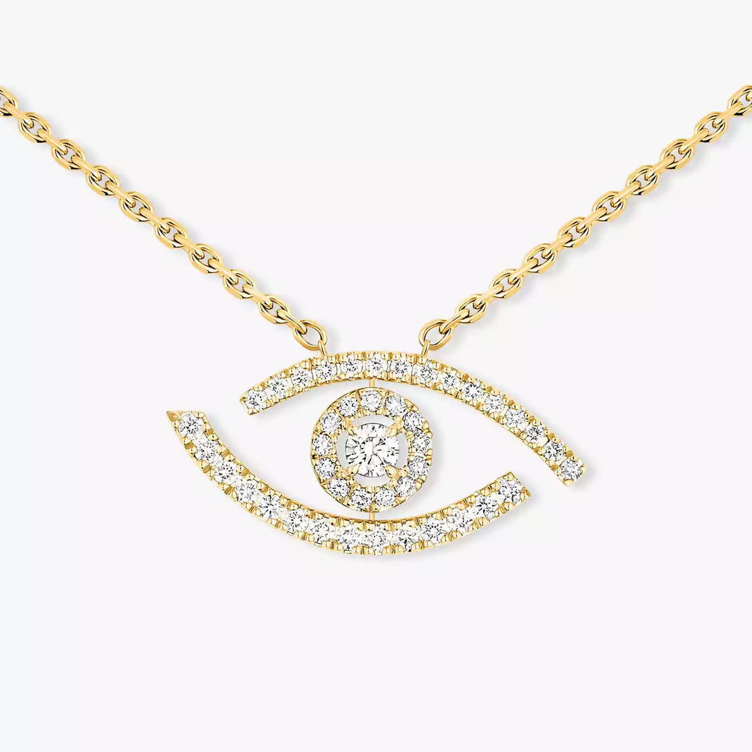 [LUXE]Pave_ Diamond Necklace Lucky Eye