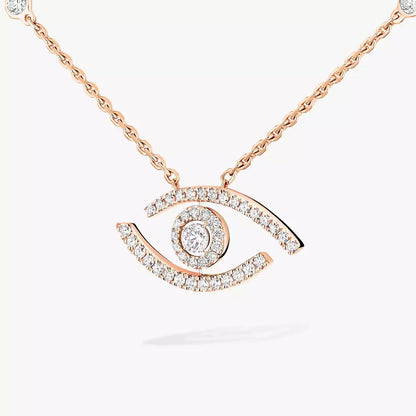 [LUXE]Pave_ Diamond Necklace Lucky Eye