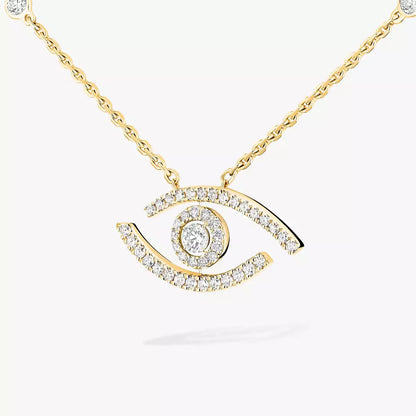 [LUXE]Pave_ Diamond Necklace Lucky Eye
