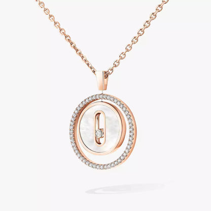 [LUXE]Lucky Move Diamond Necklace in Rose Gold and White Mother-of-Pearl