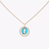 [LUXE]Lucky Move Diamond Necklace in Rose Gold and White Mother-of-Pearl