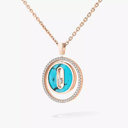[LUXE]Lucky Move Diamond Necklace in Rose Gold and White Mother-of-Pearl