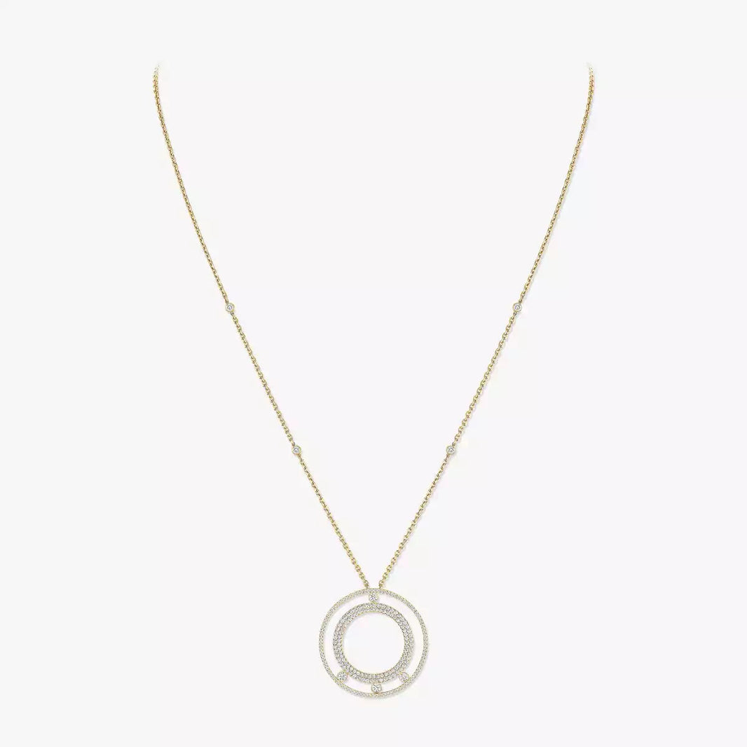 [LUXE]Move Romane Long Pave_-Set Diamond Necklace