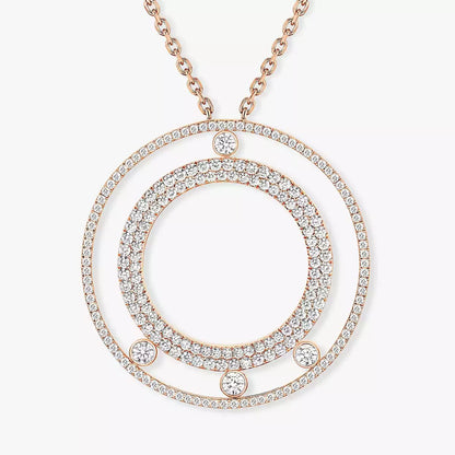 [LUXE]Move Romane Long Pave_-Set Diamond Necklace