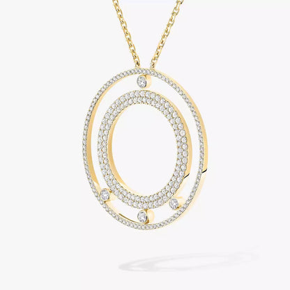 [LUXE]Move Romane Long Pave_-Set Diamond Necklace