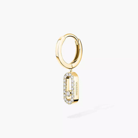 [Loxura]Move Uno Single Diamond Hoop Earring