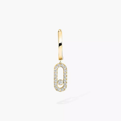[LUXE]Move Uno Single Diamond Hoop Earring