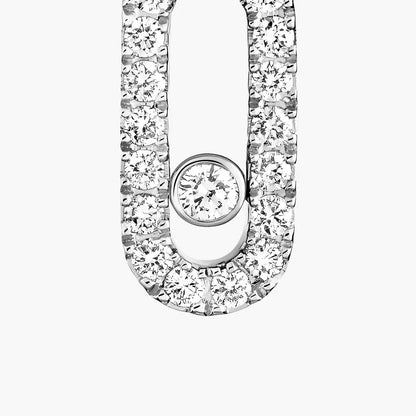 [Loxura]Move Uno Single Diamond Hoop Earring