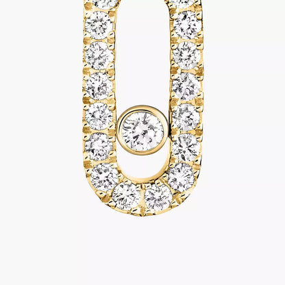 [Loxura]Move Uno Single Diamond Hoop Earring
