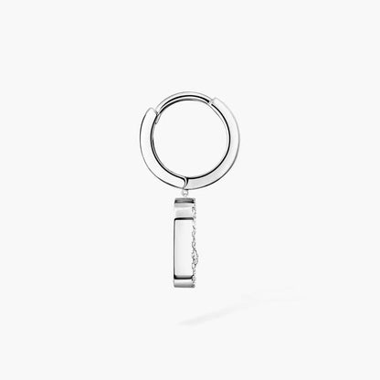 [Loxura]Move Uno Single Diamond Hoop Earring