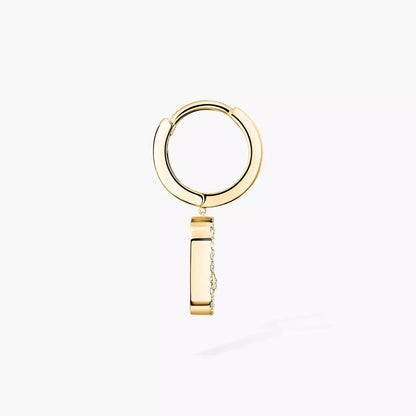 [Loxura]Move Uno Single Diamond Hoop Earring