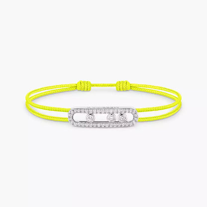 [LUXE]Messika Care(s) pink cord pavé bracelet