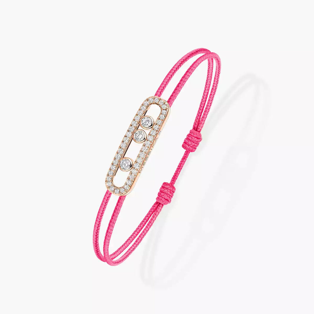 [LUXE]Messika Care(s) pink cord pavé bracelet