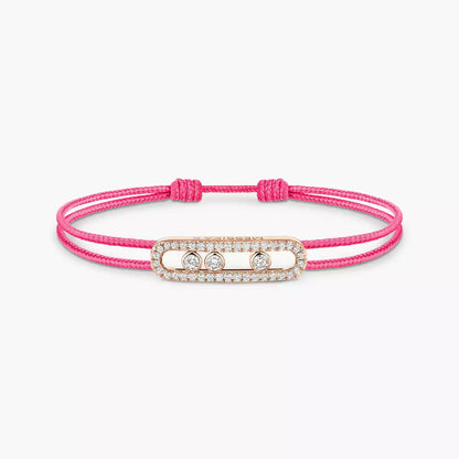 [LUXE]Messika Care(s) pink cord pavé bracelet