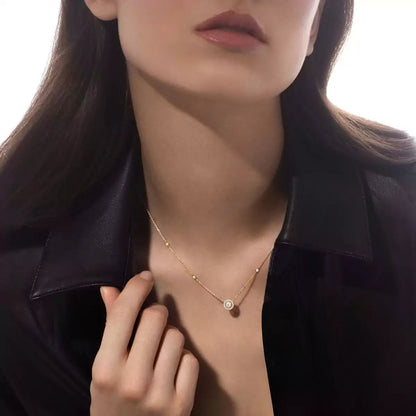 [LUXE]Diamond Necklace 0,20ct Brilliant Shape Joy