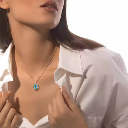 [LUXE]Lucky Move Diamond Necklace in Rose Gold and White Mother-of-Pearl