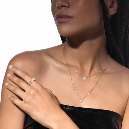 [LUXE]Diamond Necklace My Twin 2 Rows