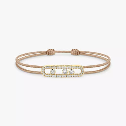 [LUXE]Messika Care(s) pink cord pavé bracelet