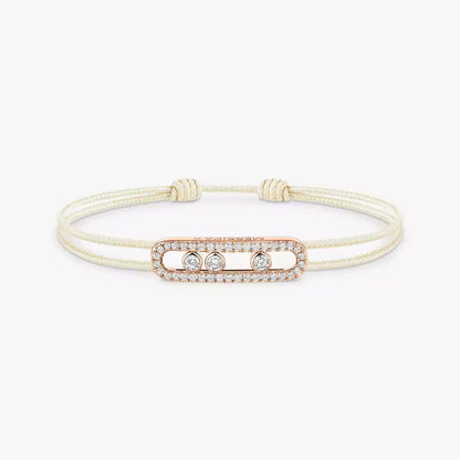 [LUXE]Messika Care(s) pink cord pavé bracelet