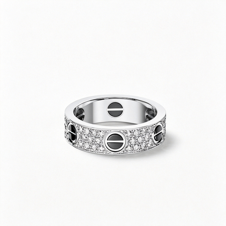 [Luxora]LOVE RING 5.5MM DIAMONDS PAVED CERAMIC