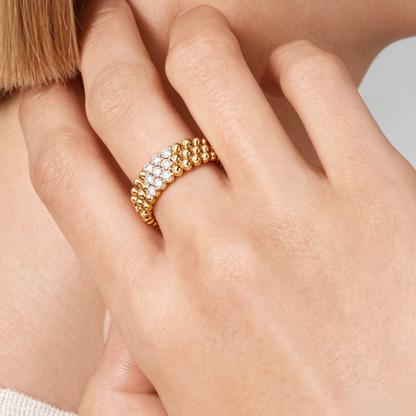 [OAK JURI] THREE-ROW DIAMOND RING