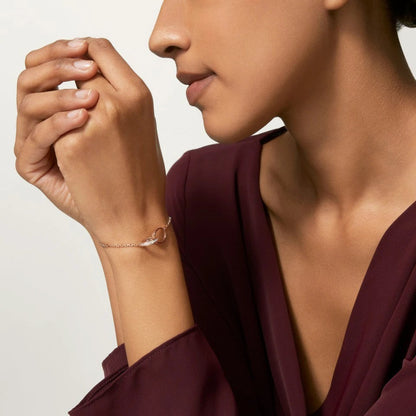 [Luxora]LOVE DOUBLE RING HALF DIAMOND BRACELET