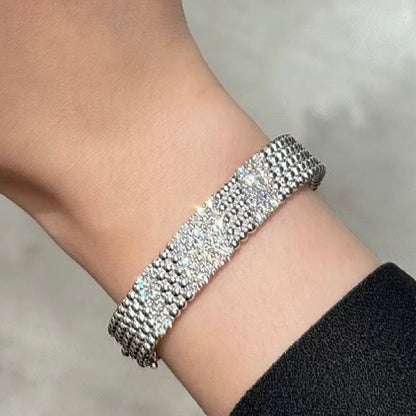[Luxora]  FIVE-ROW DIAMOND BRACELET