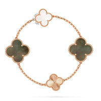 [Luxora]DETACHABLE CLOVER 15(11+4) FLOWER ROSE GOLD NECKLACE SET