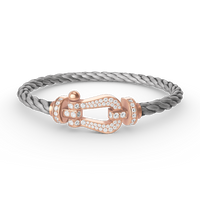 [Luxora]FORCE LARGE HORSESHOE FULL DIAMOND BRACELET ROSE GOLD