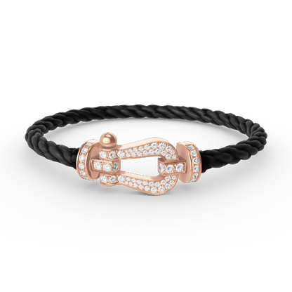 [Luxora] FORCE Großes Hufeisen Volldiamant-Armband Roségold