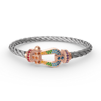 [Luxora]FORCE LARGE HORSESHOE  COLORED DIAMOND BRACELET ROSE GOLD