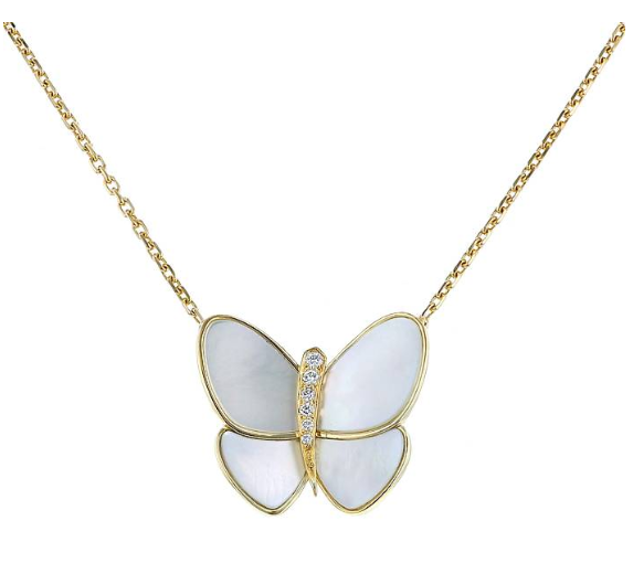 [Luxora]BUTTERFLY GOLD MOP DIAMOND NECKLACE