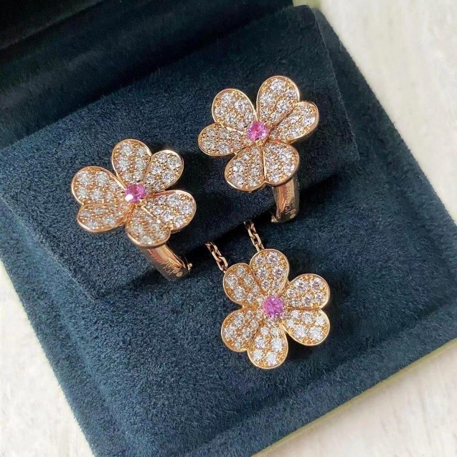 [Luxora]FRIVOLE ROSE GOLD FLOWER DIAMOND NECKLACE