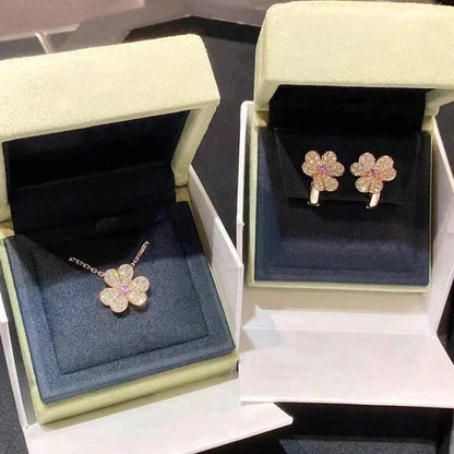[Luxora]FRIVOLE ROSE GOLD FLOWER DIAMOND NECKLACE