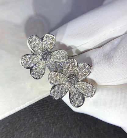 [Luxora]FRIVOLE SILVER FLOWER DIAMOND EARRINGS