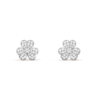 [Luxora]FRIVOLE SILVER FLOWER DIAMOND EARRINGS