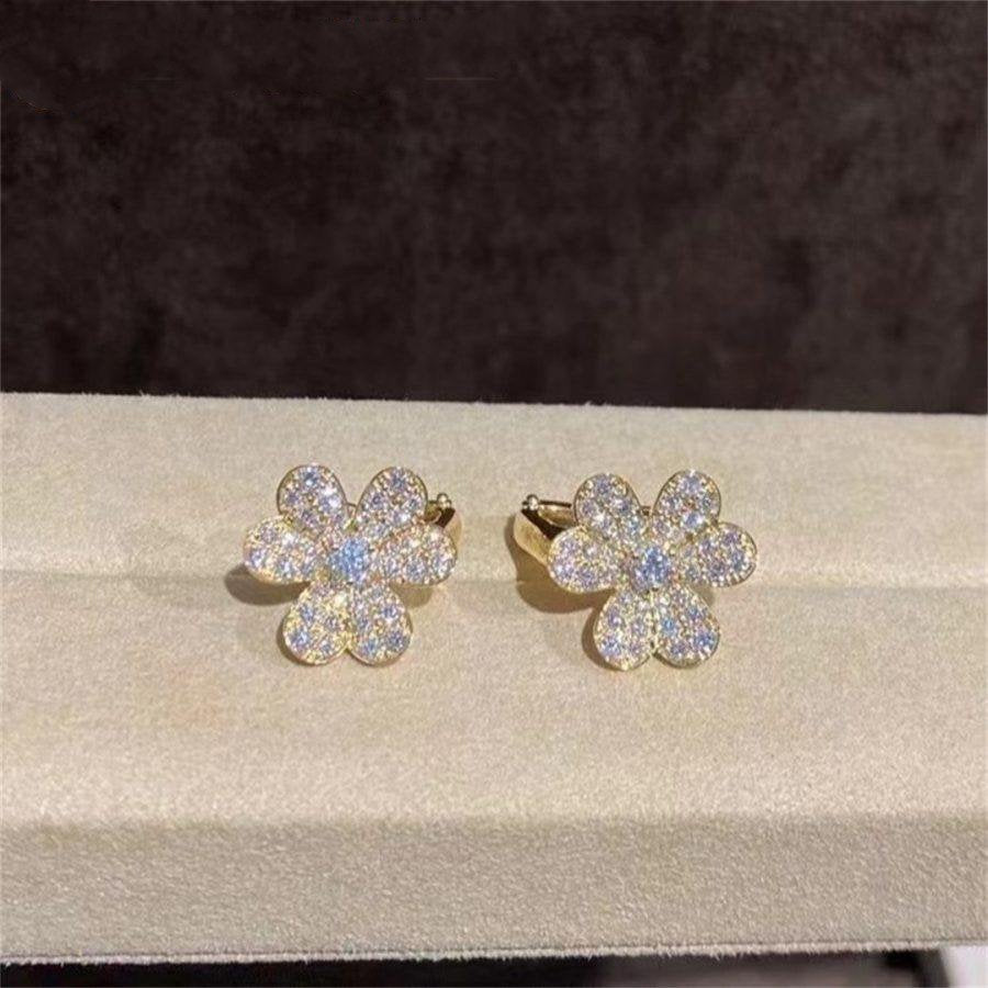 [Luxora]FRIVOLE GOLD FLOWER DIAMOND EARRINGS