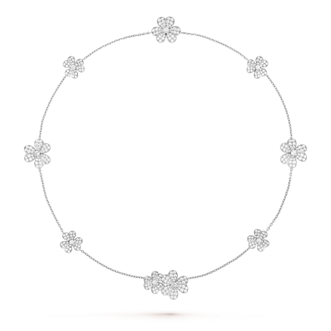 [Luxora]FRIVOLE SILVER 9 FLOWERS NECKLACE