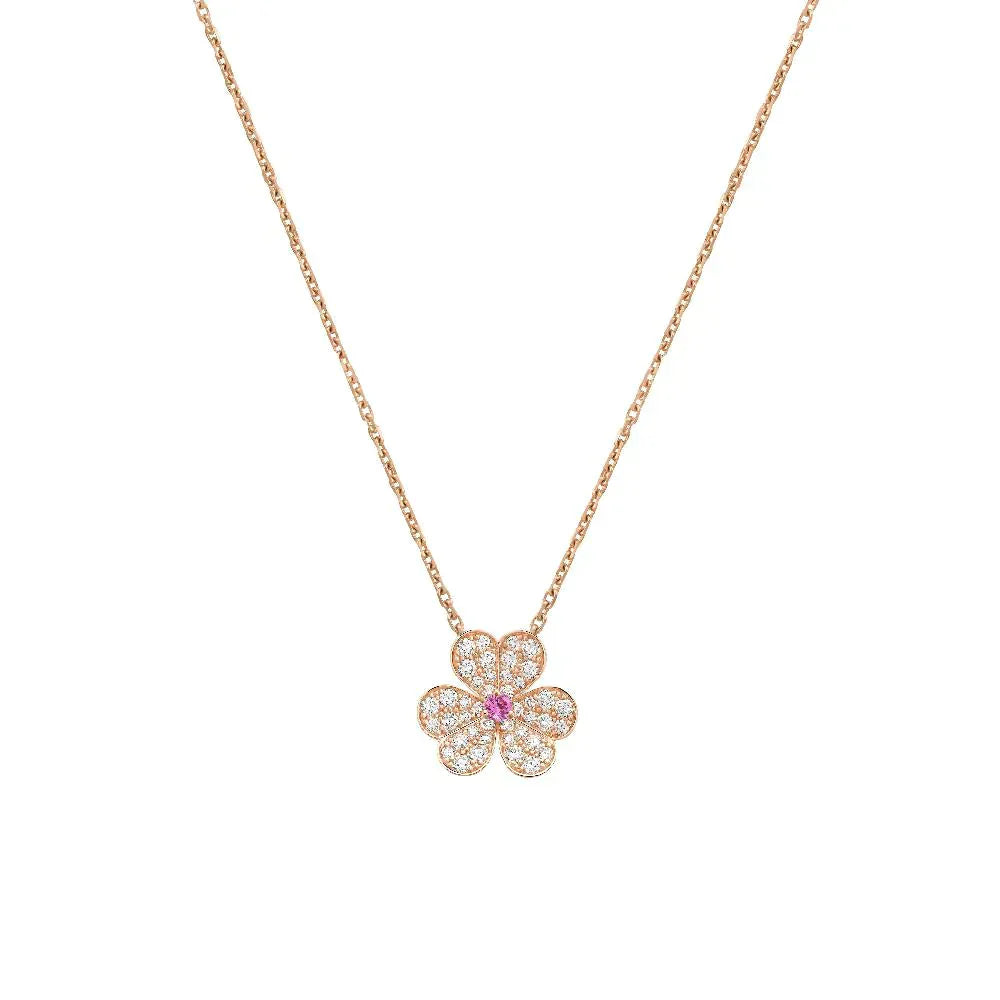 [Luxora]FRIVOLE ROSE GOLD FLOWER DIAMOND NECKLACE