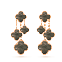 [Luxora]CLOVER EARRINGS DARK MOP 4 MOTIFS ROSE GOLD