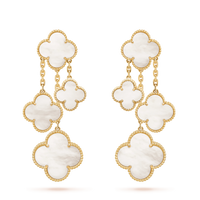 [Luxora]CLOVER EARRINGS WHITE MOP 4 MOTIFS GOLD