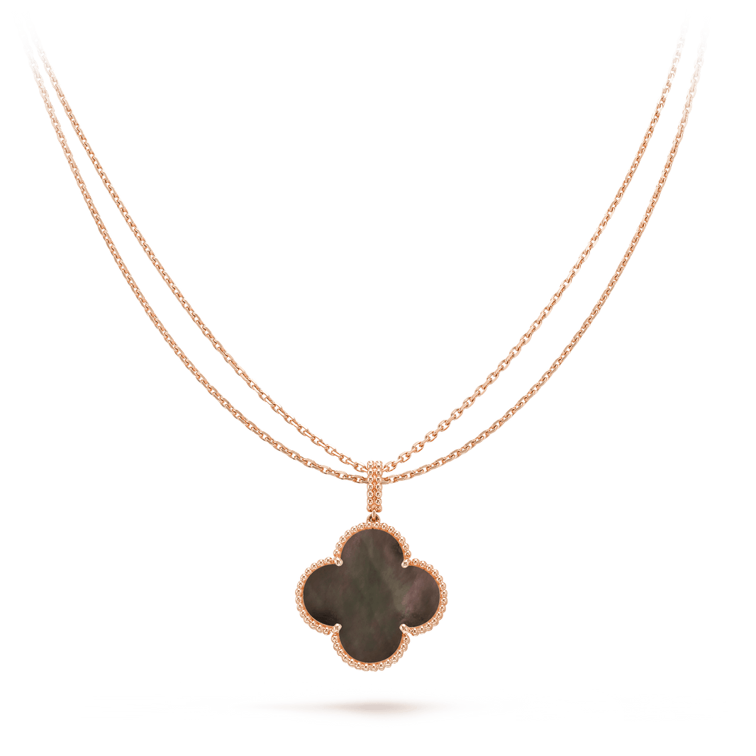 [Luxora]CLOVER 25MM GOLD DARK MOP BIG CLOVER NECKLACE