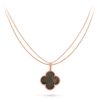 [Luxora]CLOVER 25MM GOLD DARK MOP BIG CLOVER NECKLACE