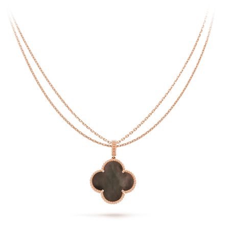 [Luxora]CLOVER 25MM GOLD DARK MOP BIG CLOVER NECKLACE
