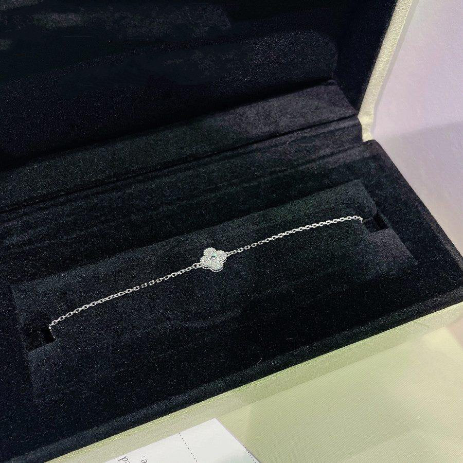 [Luxora]CLOVER  SINGLE FLOWER BRACELET SILVER