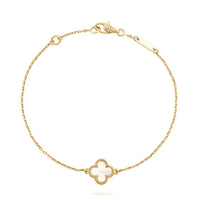 [Luxora]CLOVER WHITE MOP SINGLE FLOWER BRACELET