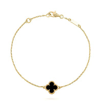 [Luxora]CLOVER ONYX SINGLE FLOWER BRACELET