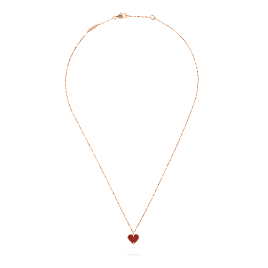 [Luxora]SWEET CLOVER CARNELIAN HEART NECKLACE